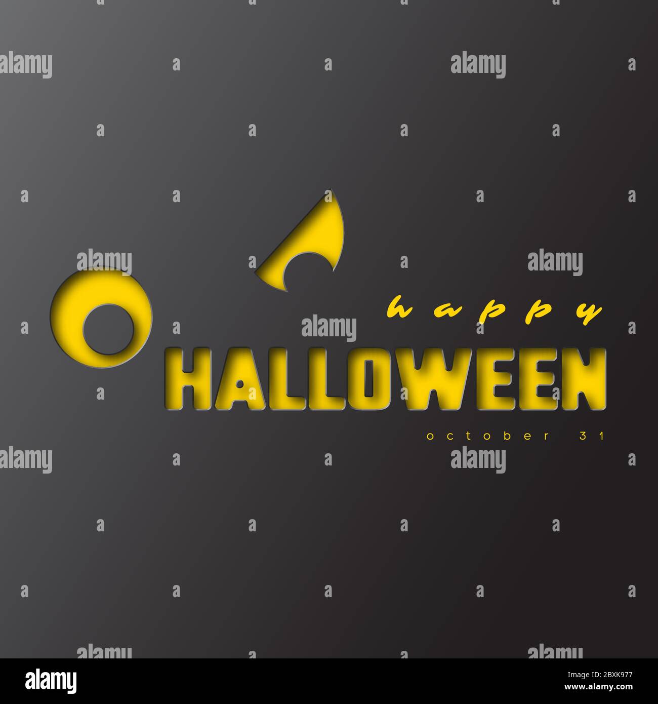 Happy halloween, Papier geschnitten Stil. Stock Vektor