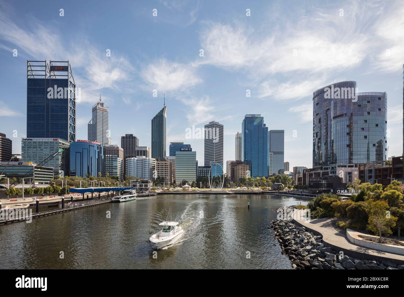 Perth Australien 5. November 2019: Der berühmte Yachthafen am Elizabeth Quay in Perth, Westaustralien Stockfoto