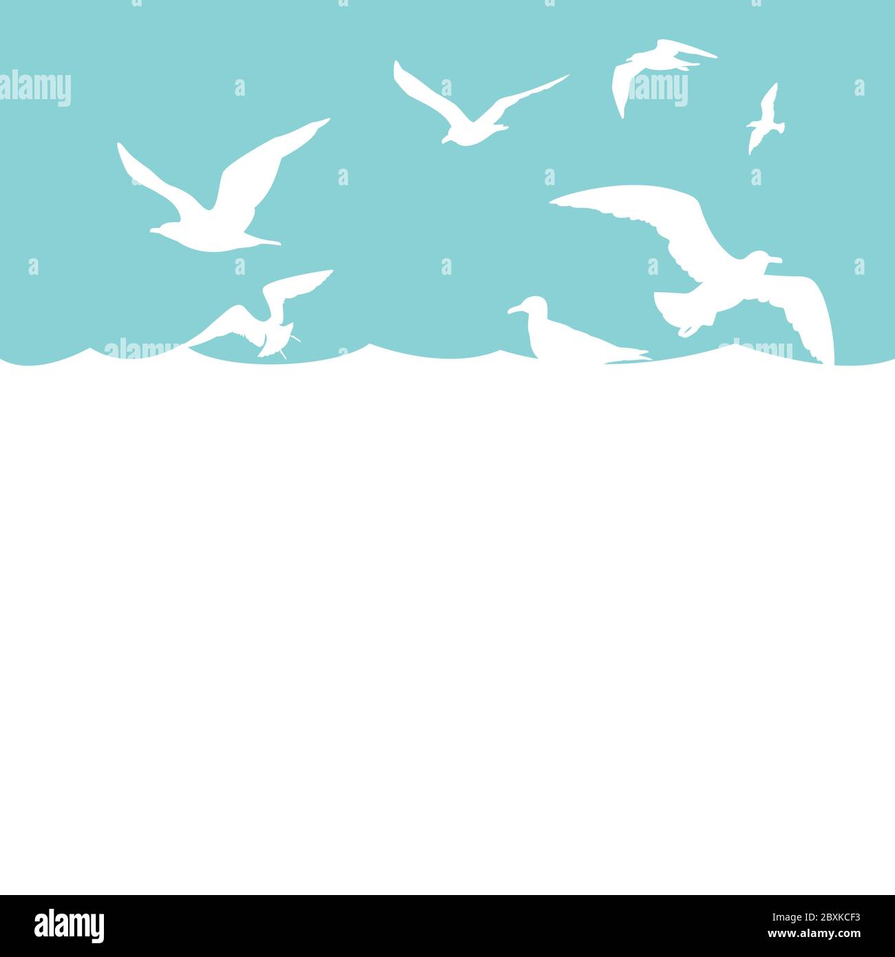 X Set von Möwen Silhouetten Stock Vektor