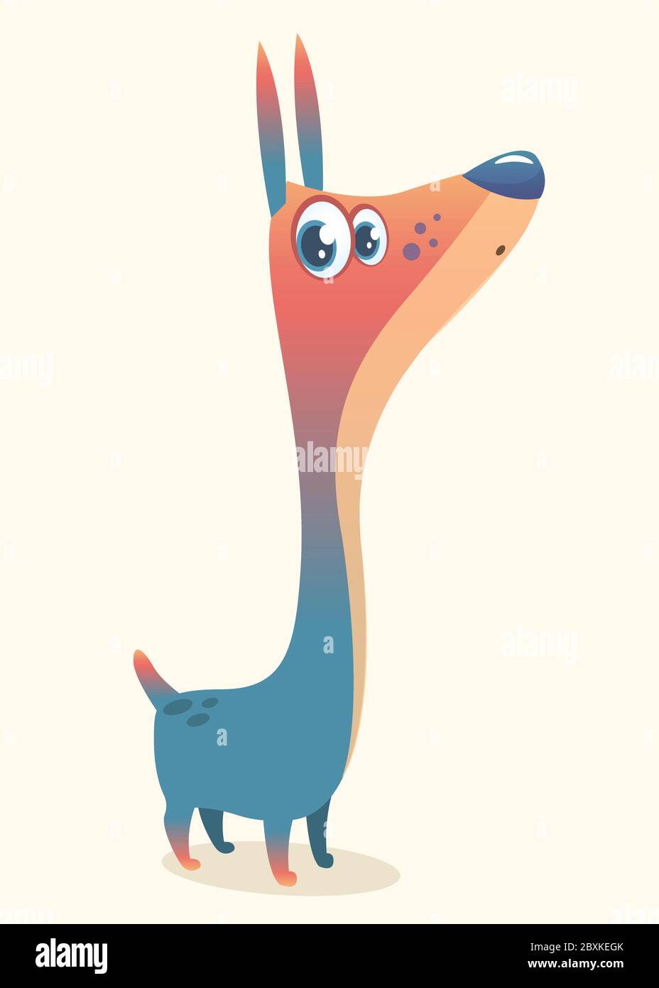 Cartoon Doberman Pinscher Symbol. Vektorgrafik Stock Vektor