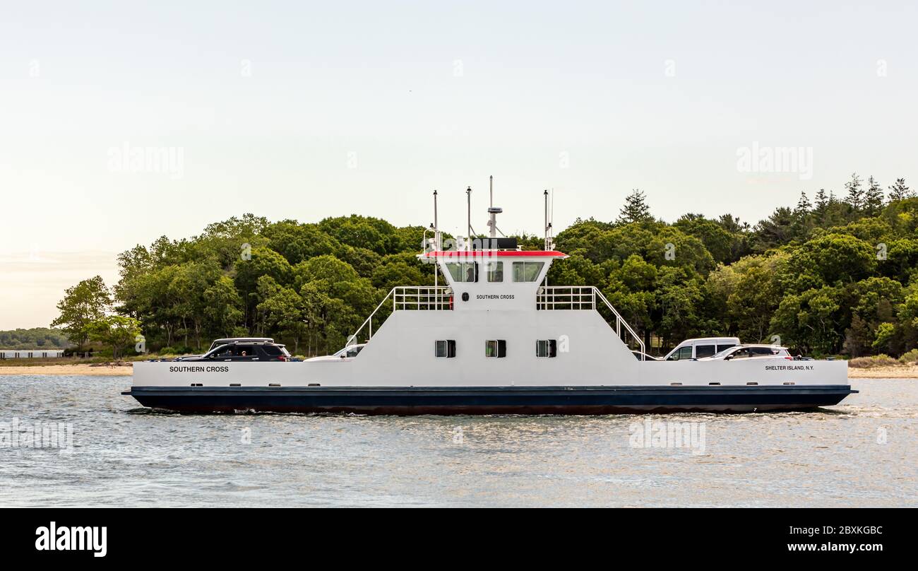 Das neue Boot der South Ferry The Southern Cross, Shelter Island, NY Stockfoto