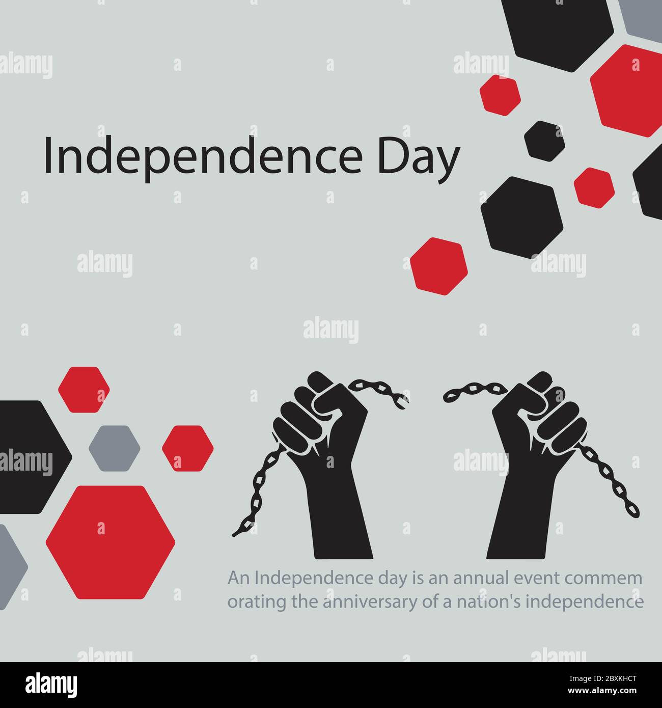 Ein Unabhängigkeitstag ist ein jährliches Ereignis, das den Jahrestag der Unabhängigkeit einer Nation erinnert Stock Vektor