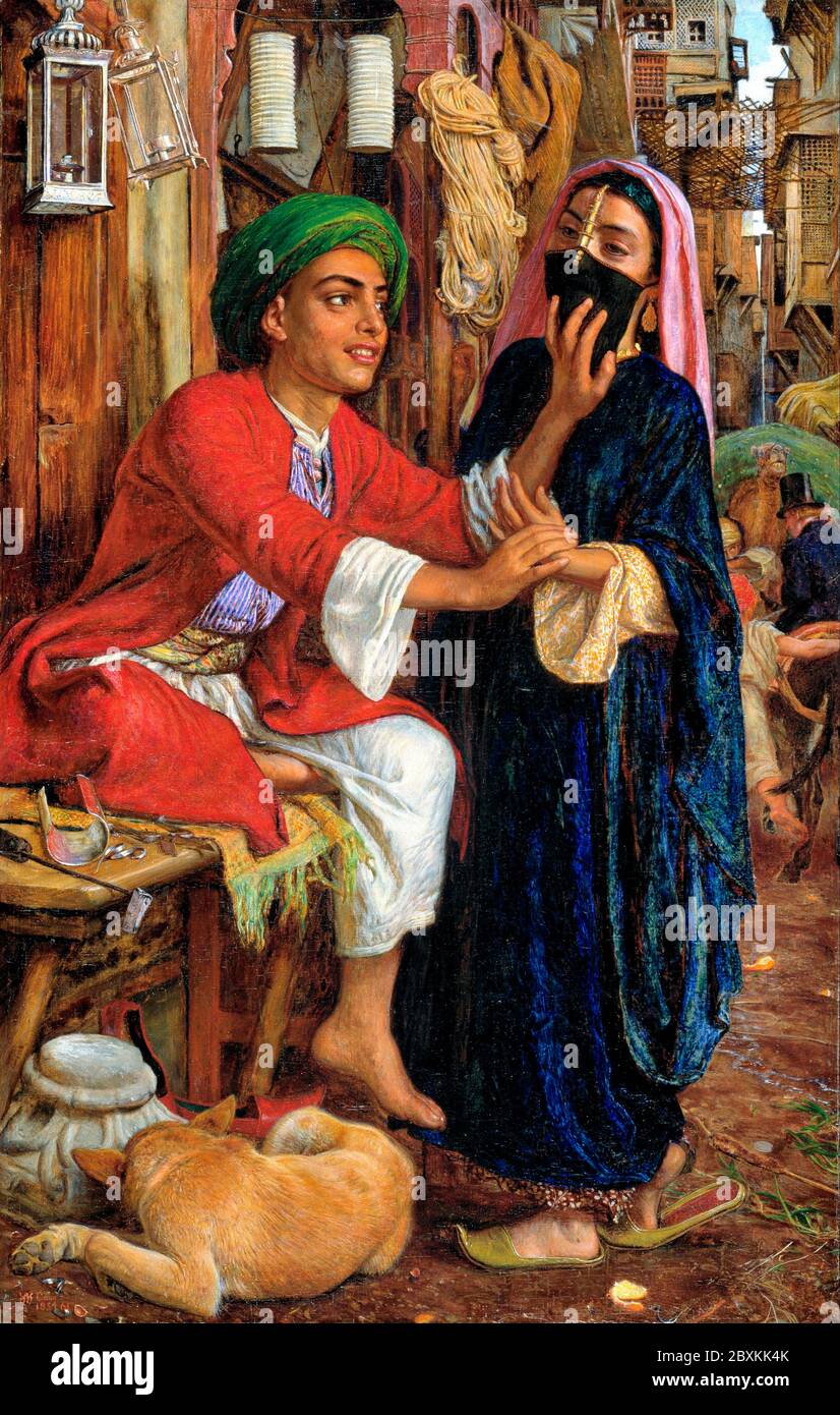 Straßenszene in Kairo - The Lantern Maker's Courtship - William Holman Hunt, um 1855 Stockfoto