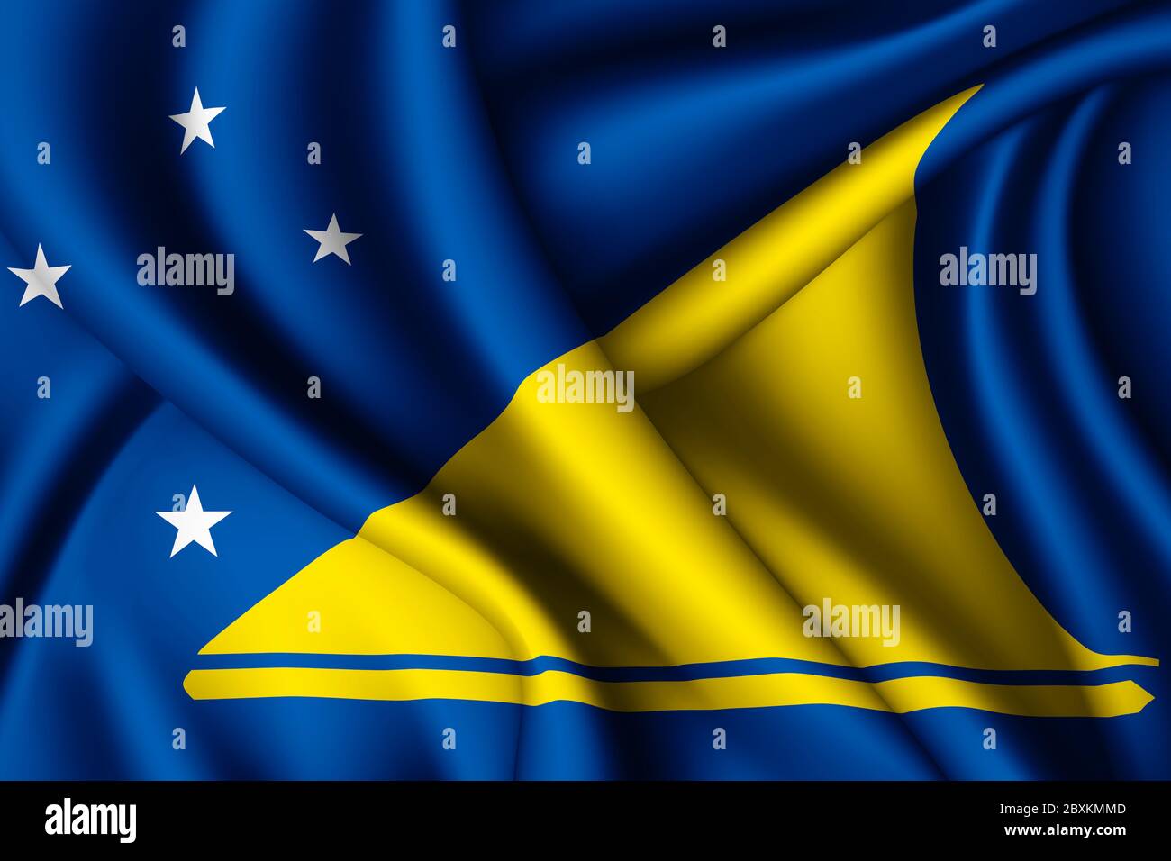 3d Rendering winkende Seidenflagge von Tokelau Stockfoto
