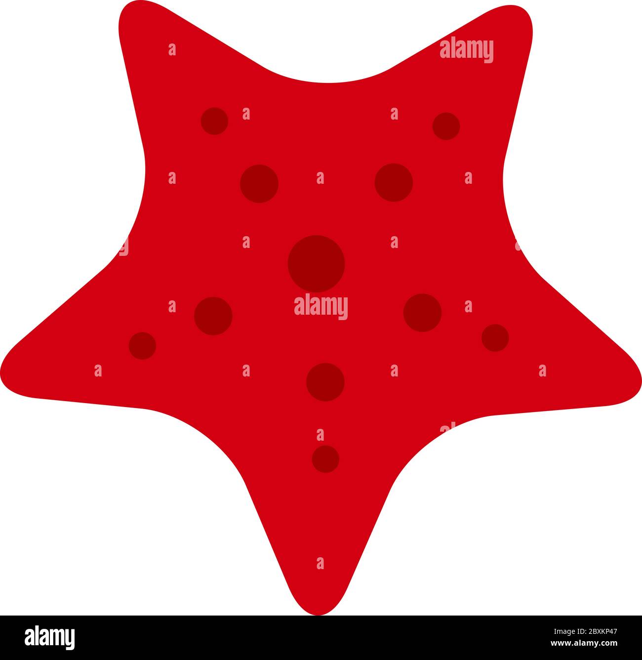 Roter Seesterne Vektor flach isoliert Stock Vektor