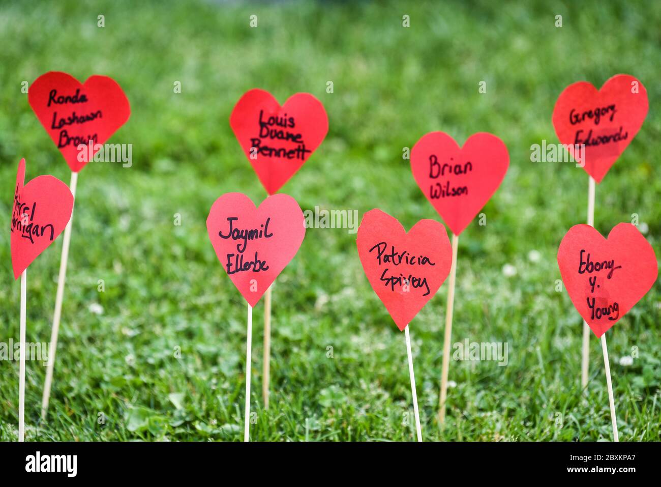 Protest gegen die Ermordung von Menschen mit Farbe durch die Polizei in den USA (Black Lives Matter), im Vermont State House und in den umliegenden Straßen, Montpelier, VT, USA. Stockfoto