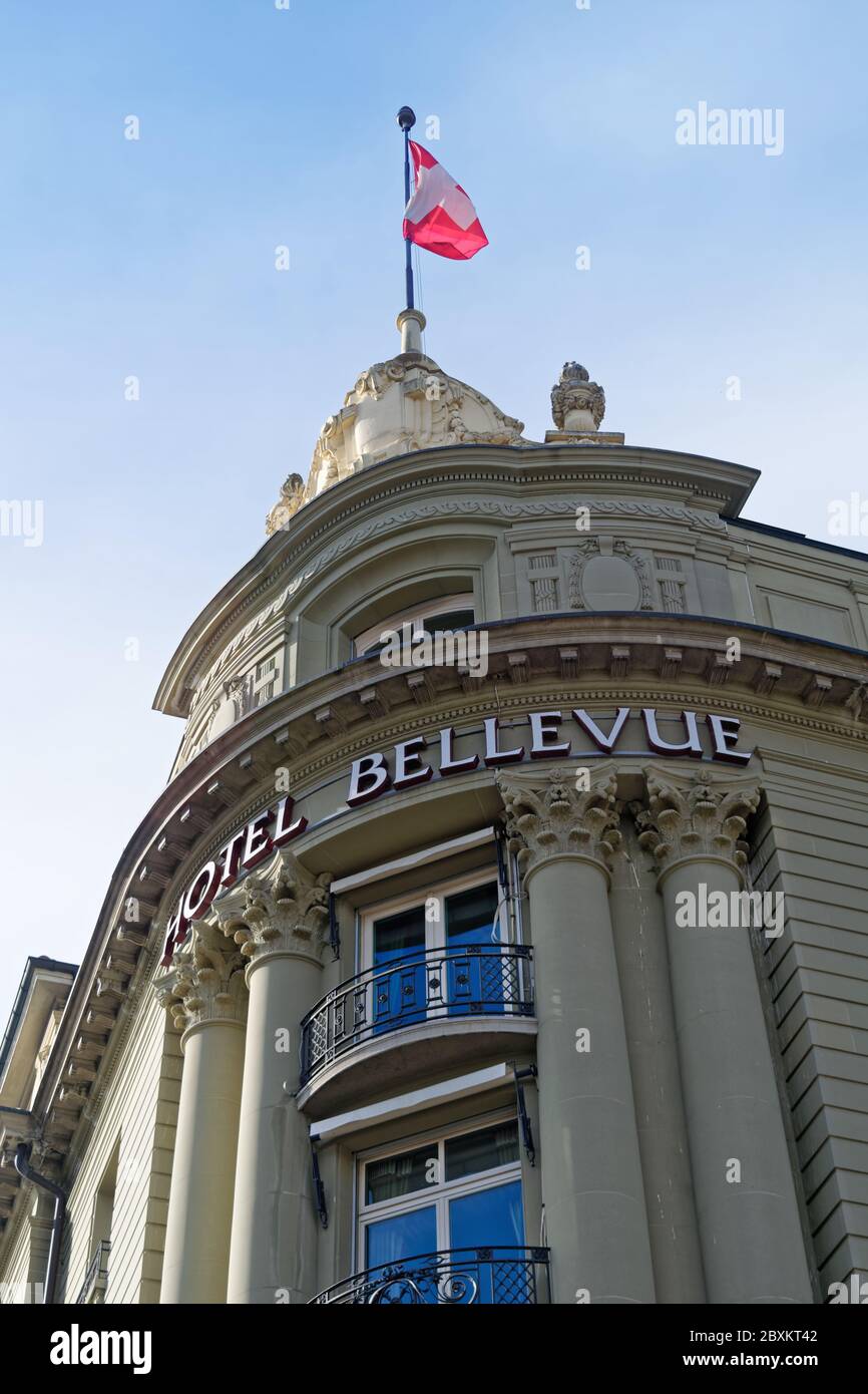Das Luxushotel Bellevue Palace in Bern, Schweiz Stockfoto