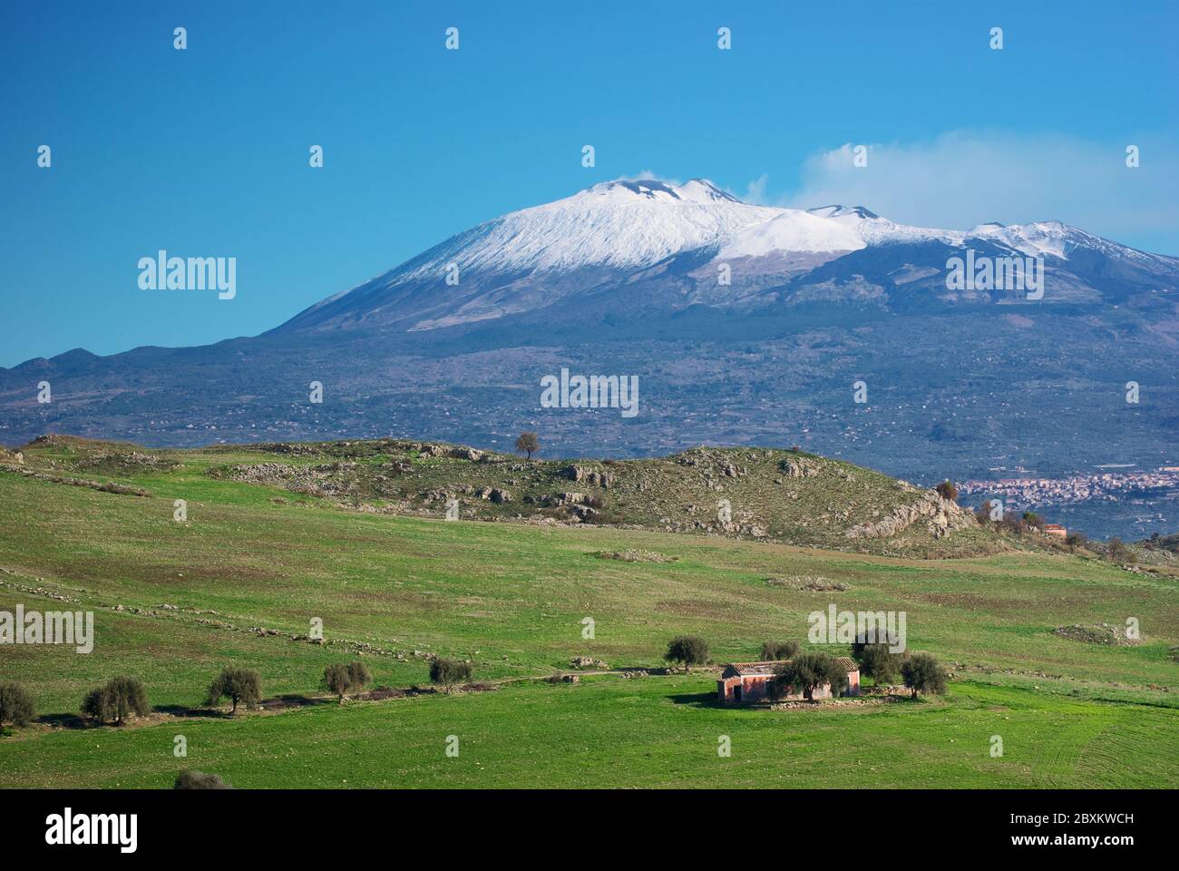 Landschaft Vulkan Ätna in Sizilien ein Naturdenkmal UNESCO (von der Südseite) Stockfoto