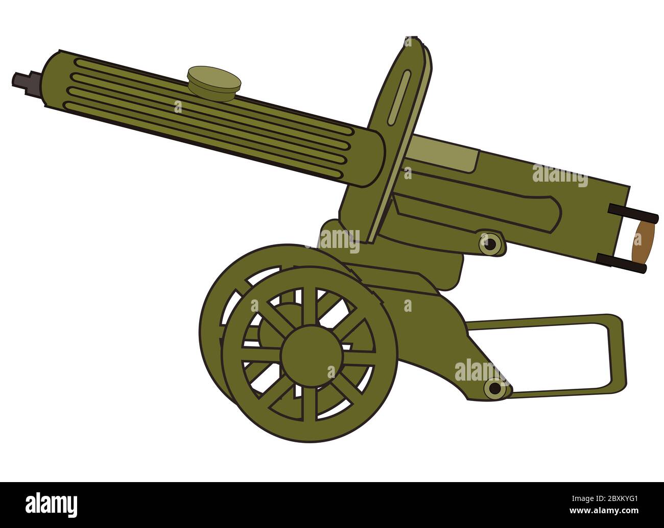 Alte Zeit sowjetischen Maschinengewehr max Vektor Illustration Stock Vektor