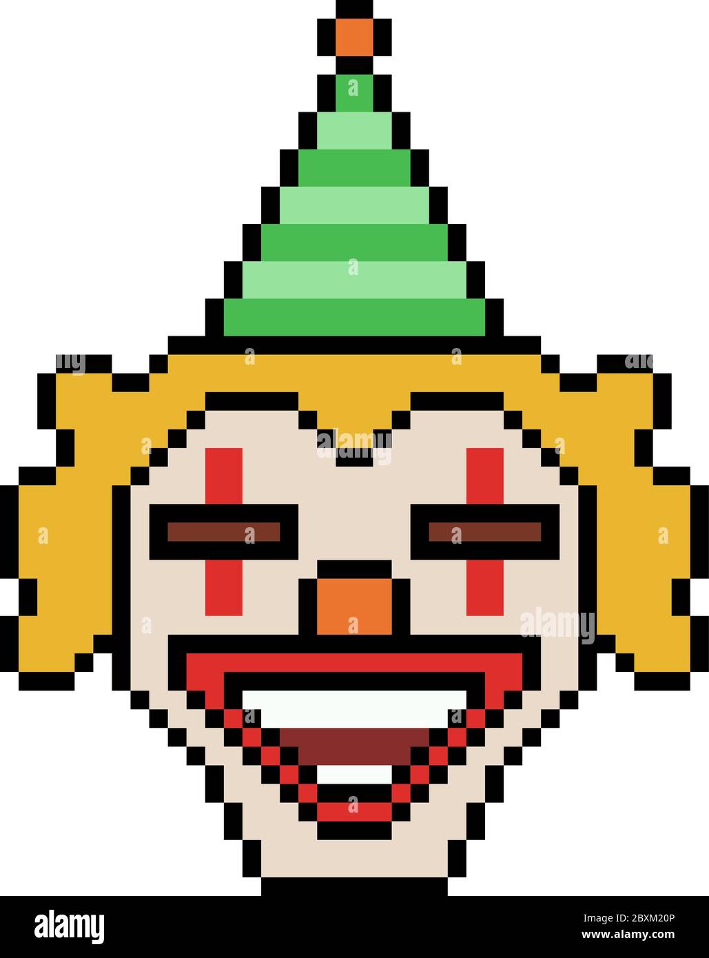 vektor Pixel Kunst Clown isoliert Stock Vektor