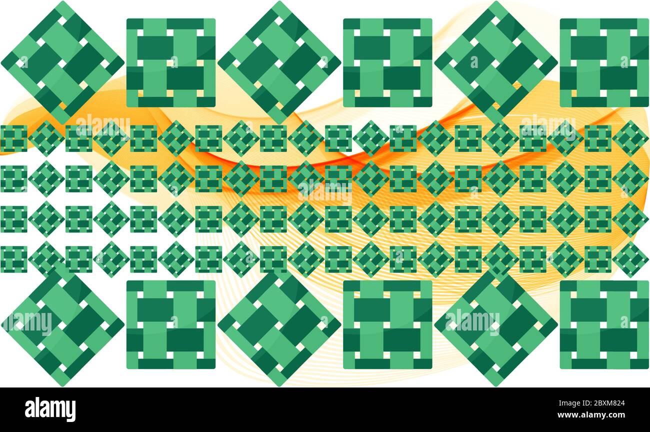 Digitales Textildesign von abstraktem lässt Kunst Stock Vektor