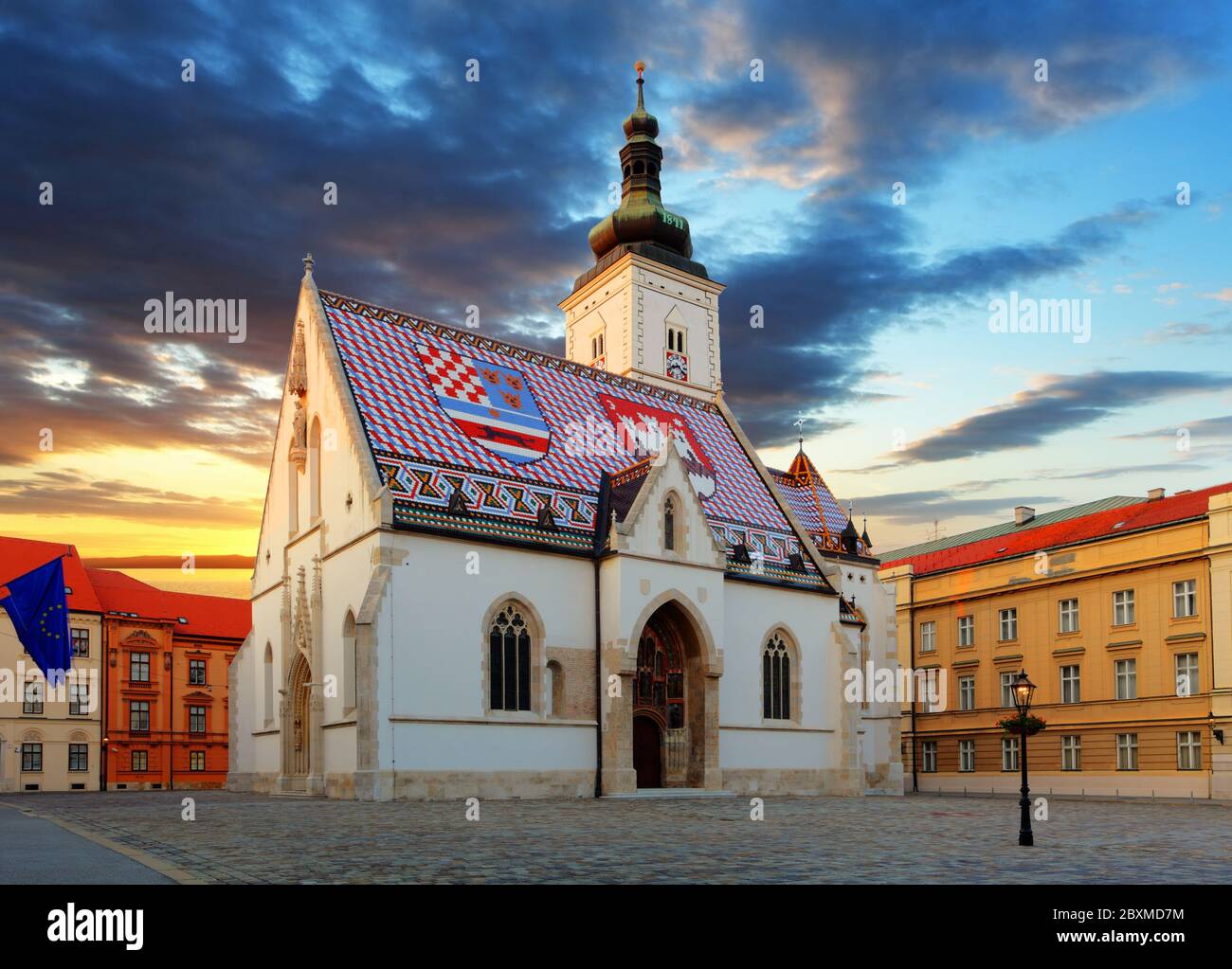 Zagreb Kirche-St Mark Stockfoto