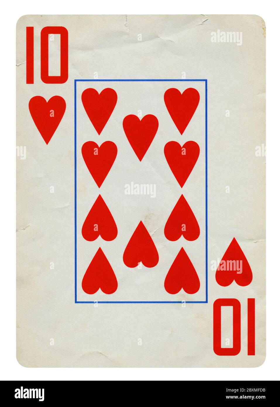 Zehn der Spaten Vintage Playing Card - isoliert auf weißem (clipping path enthalten) Stockfoto