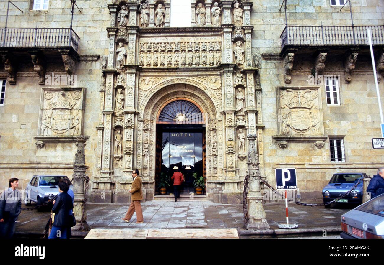 Parador, 5 Sterne, Hostal de los Reyes Catolicos, Santiago de Compostela, Spanien, abgebildet im Jahre 1981 Stockfoto