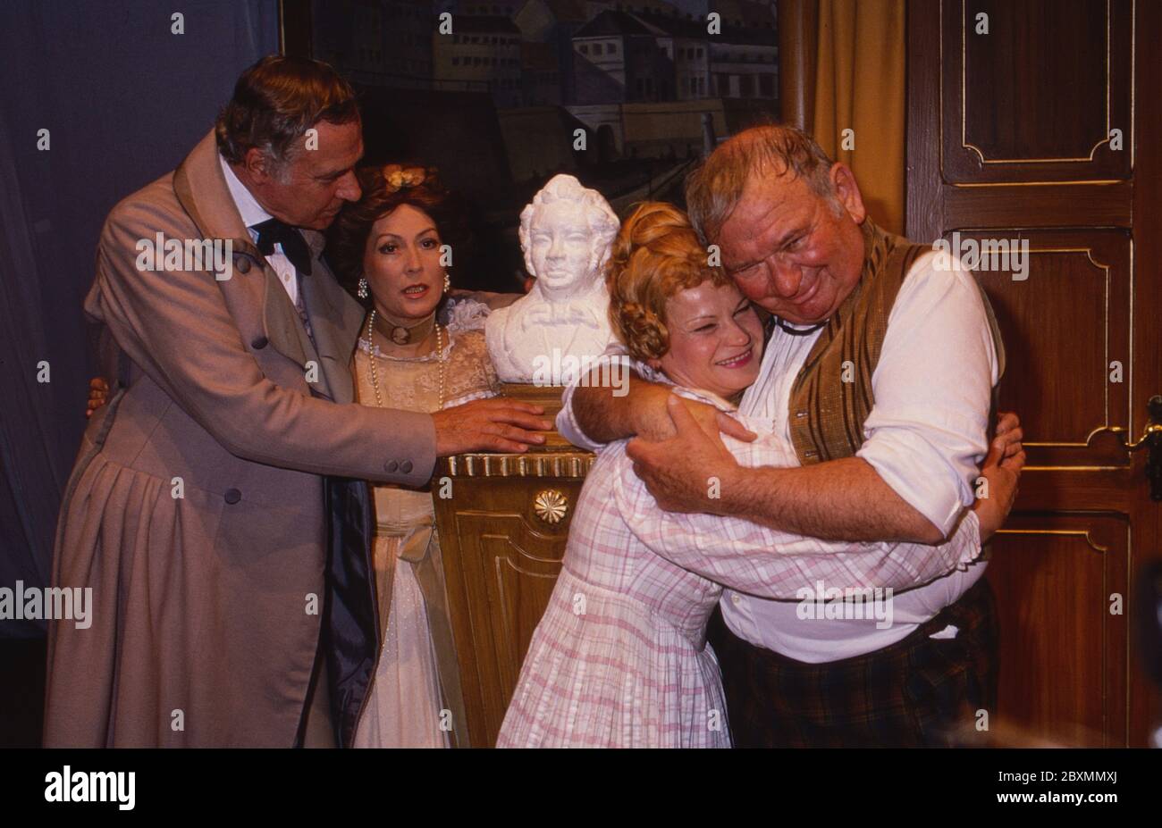 Theater im Haus im Park, Deutschland 1990, Fritz Muliar, Michael Janisch, Dany Sigel und Silvana Sansoni Stockfoto