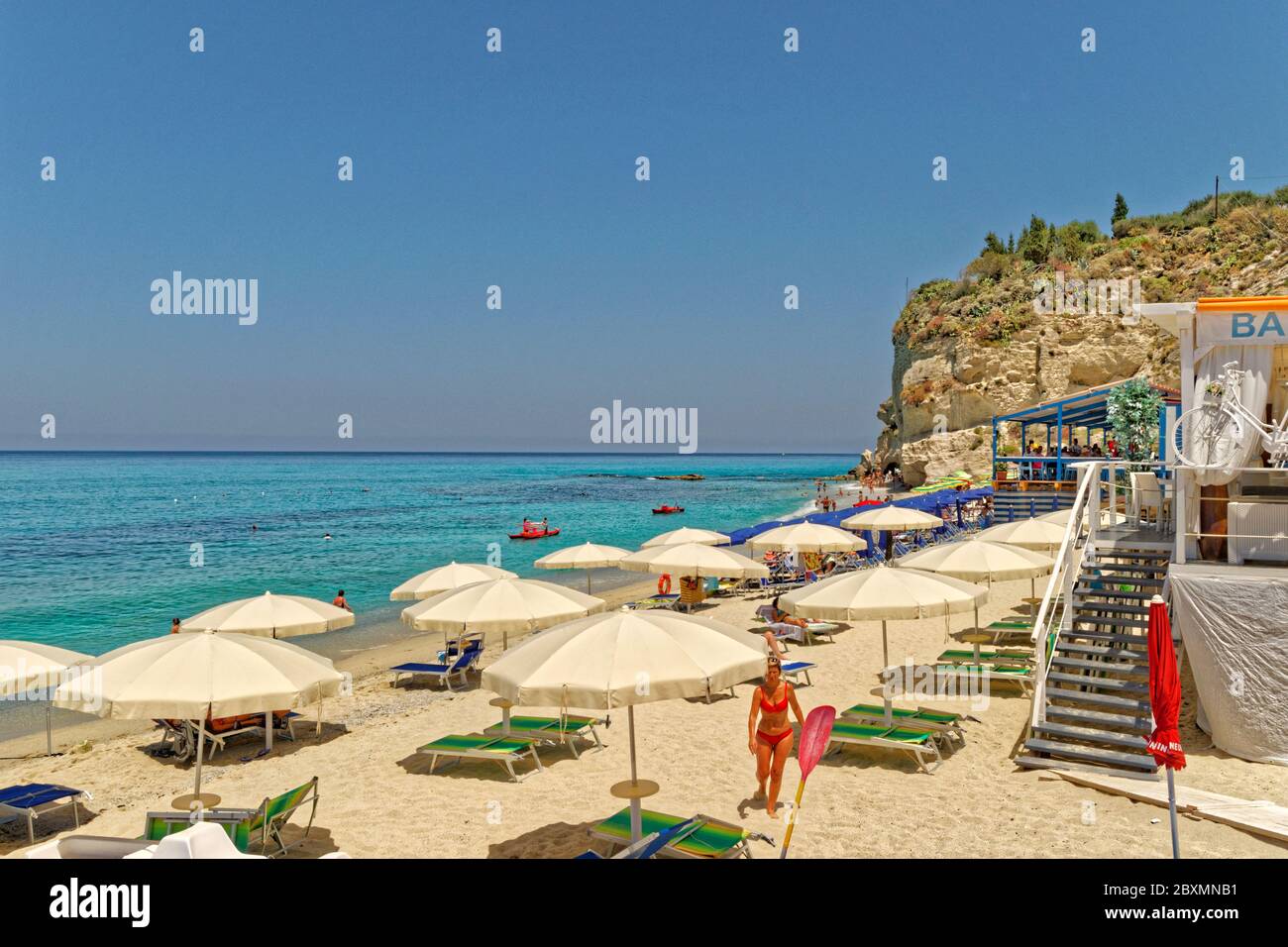 Strand von Tropea, Kalabrien, Italien. Stockfoto