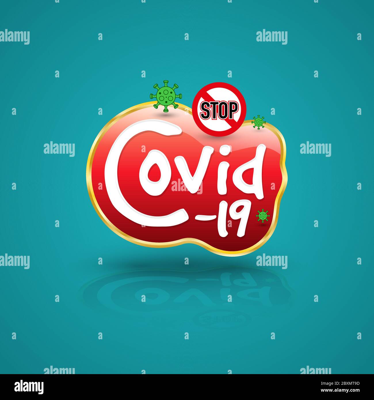 Stoppen Sie Coronavirus Banner mit covid-19 Symbol. Vektorgrafik. Stock Vektor