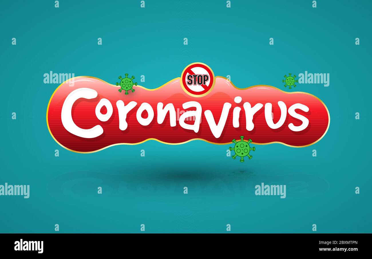 Stoppen Sie Coronavirus Banner mit covid-19 Symbol. Vektorgrafik. Stock Vektor