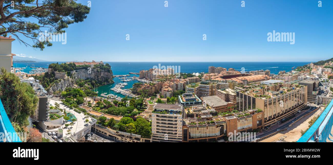 Panorama von Fontvieille in Monaco Stockfoto