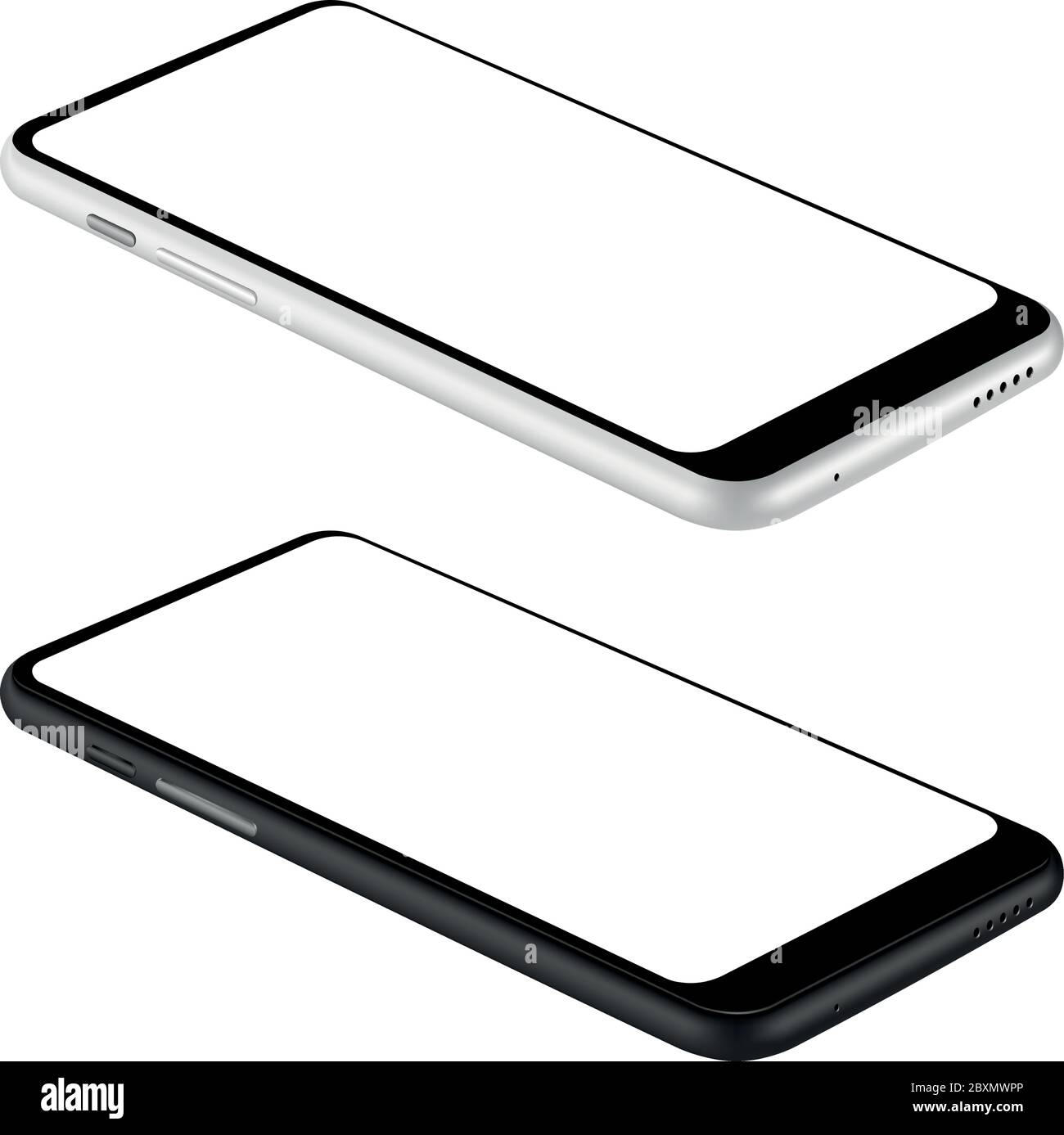 Smartphone Mockup Vektor realistisch für Technologie und einfache Ort Demo auf dem Bildschirm. Stock Vektor