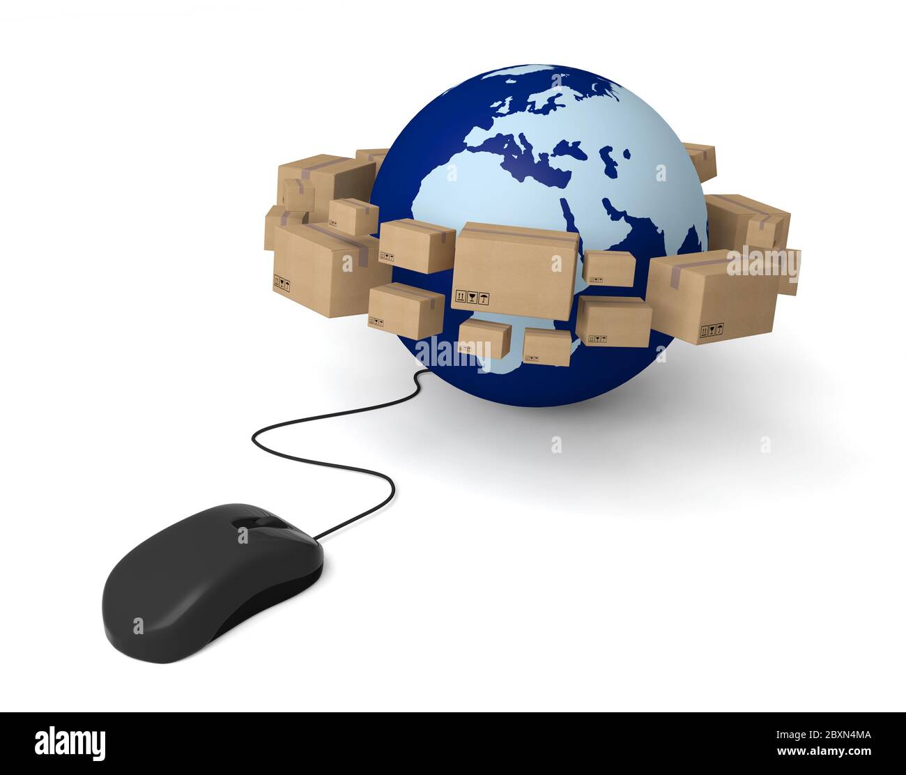 E-Commerce Erde Maus Internet-Shopping liefern online Stockfoto