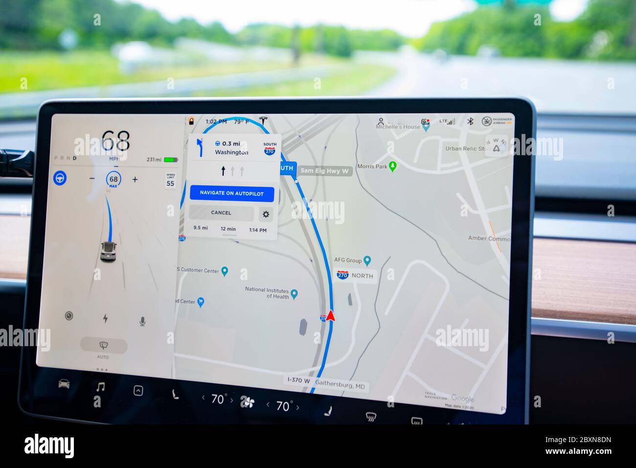 USA Maryland Tesla Elektroauto Modell Typ Y SUV Automobil Stockfoto