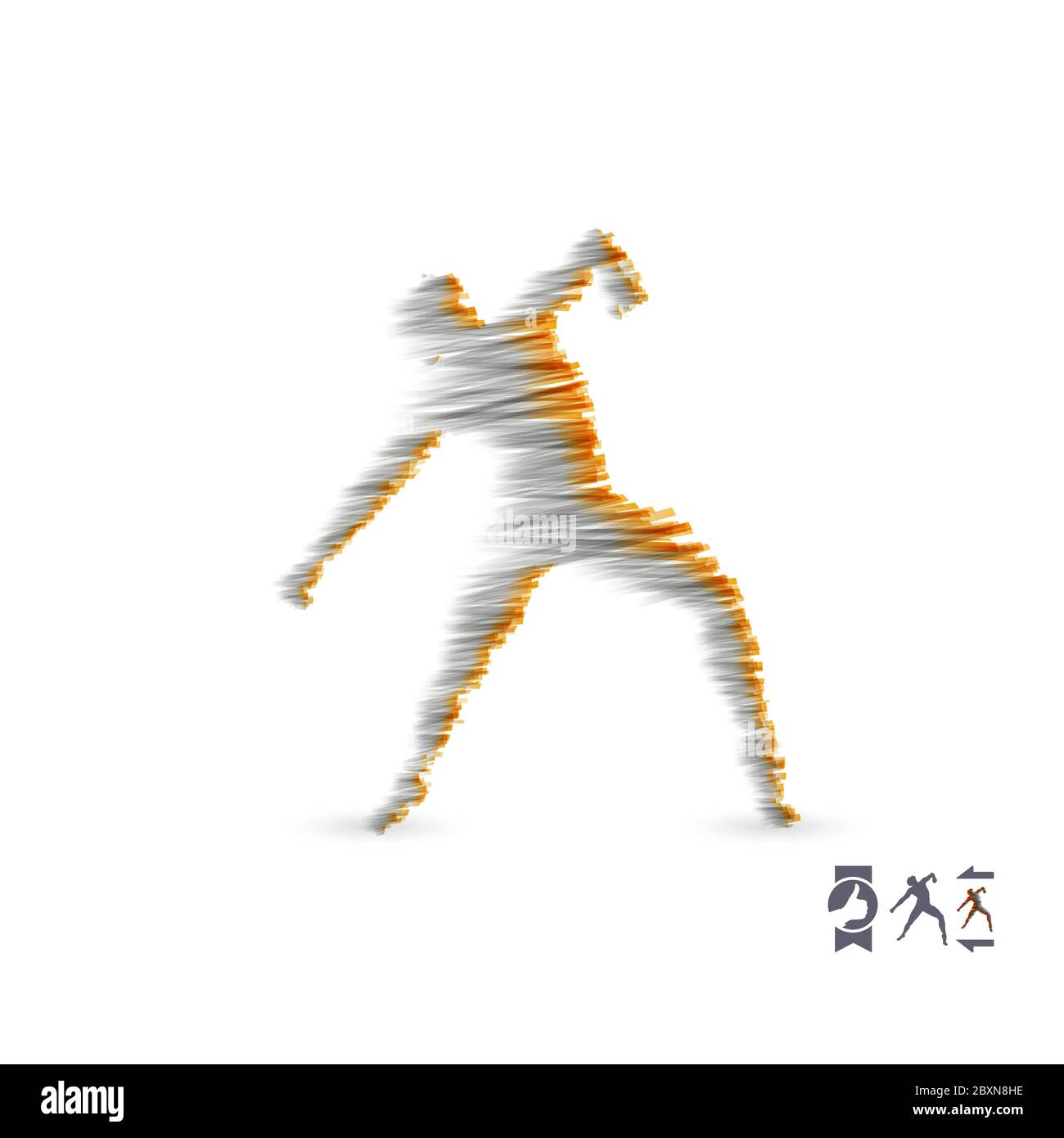 Man posiert und Tanzen. 3d-Modell des Menschen. Sport Symbol. Vector Illustration. Stock Vektor