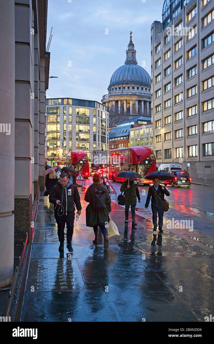 St. Pauls Kathedrale im Regen Stockfoto