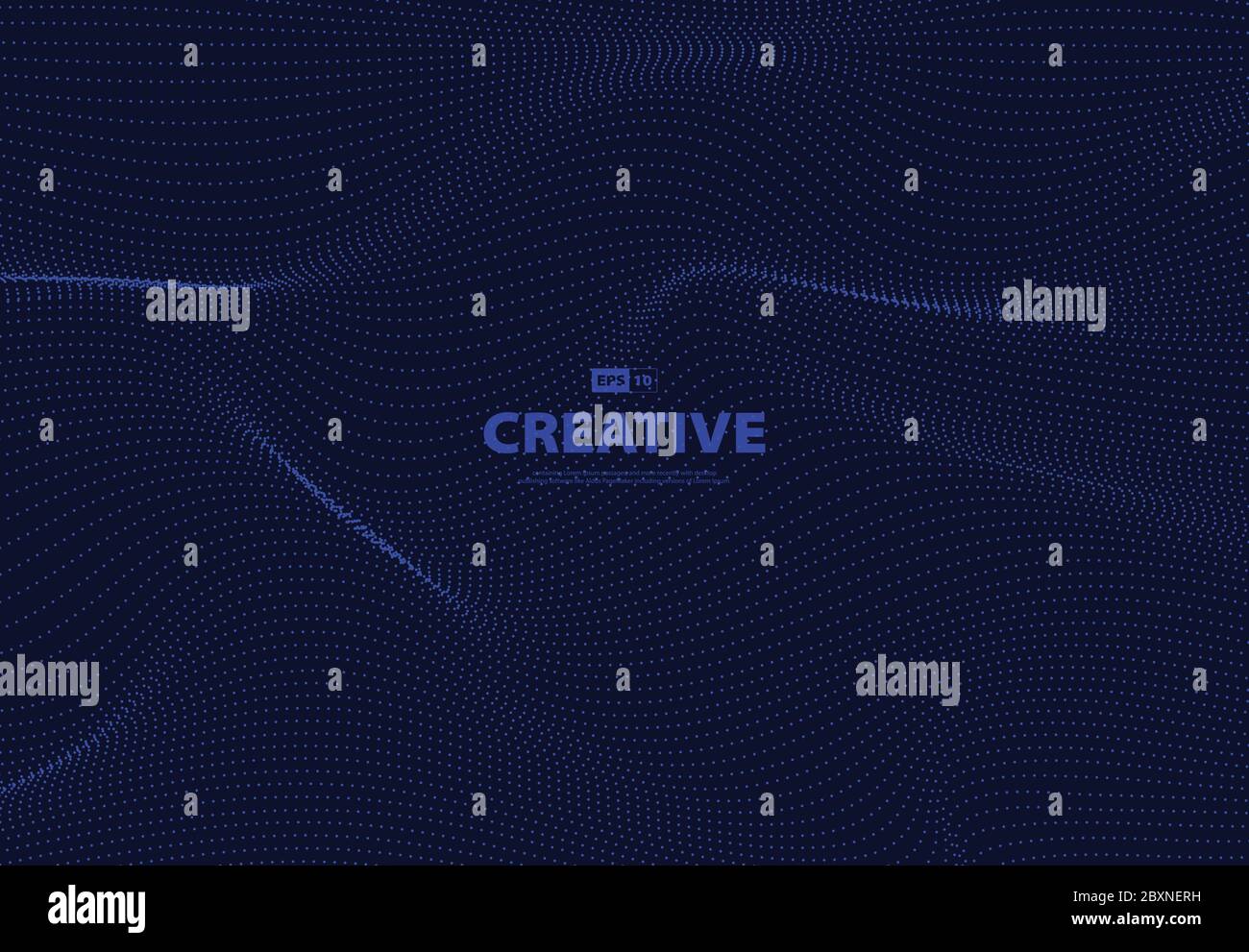 Abstrakte blaue Punkte Partikel der Technologie welliges Design Hintergrund. Verwenden Sie für Poster, Vorlage, Bildmaterial, Werbung, Druck. Illustration Vektor eps10 Stock Vektor