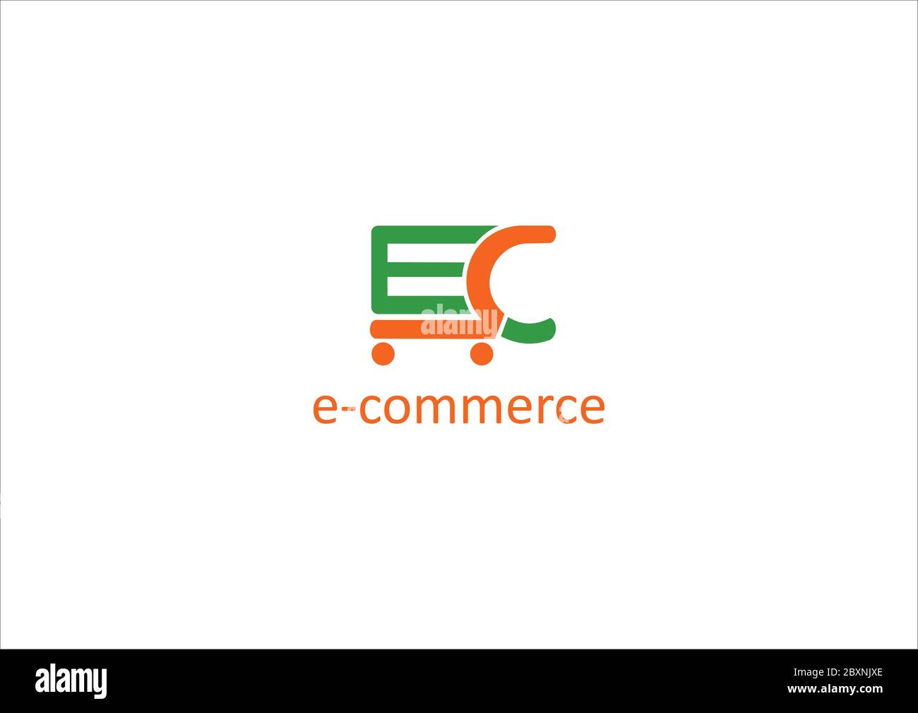 E-Commerce Logo Design mit weißem Hintergrund Stock Vektor