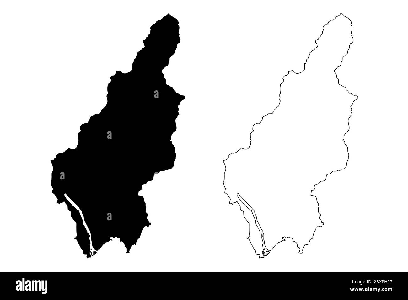 Hamhung City (Nordkorea, Demokratische Volksrepublik Korea, DVRK oder DVR Korea, Süd-Hamgyong Provinz) Kartenvektorzeichnung, Skizze Stock Vektor