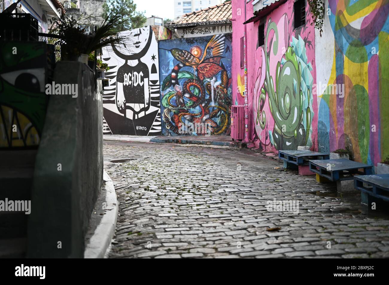 Graffiti Wall Sao Paulo Stockfoto