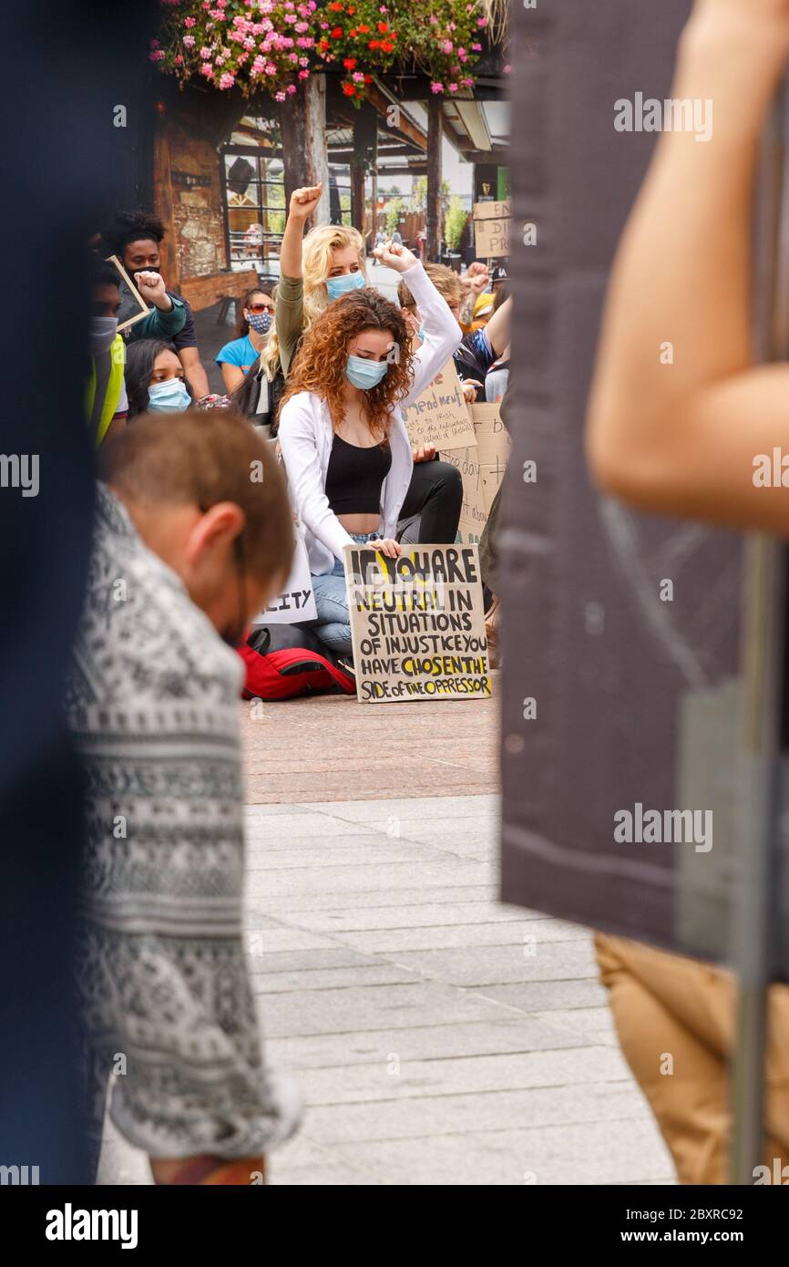 Cork, Irland. Juni 2020. Schwarze Leben Sind Wichtig Protest, Cork City. Kredit: Damian Coleman / Alamy Live News Stockfoto