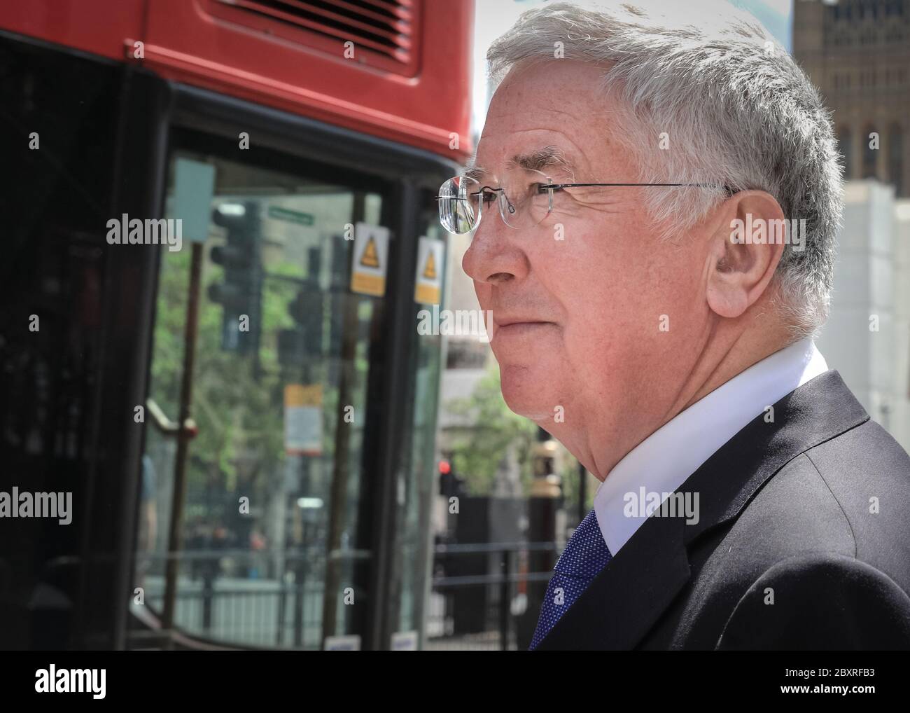 Sir Michael Fallon, ehemaliger Verteidigungsminister, Politiker der Konservativen Partei, Abgeordneter von Sevenoaks, in Westminster Stockfoto