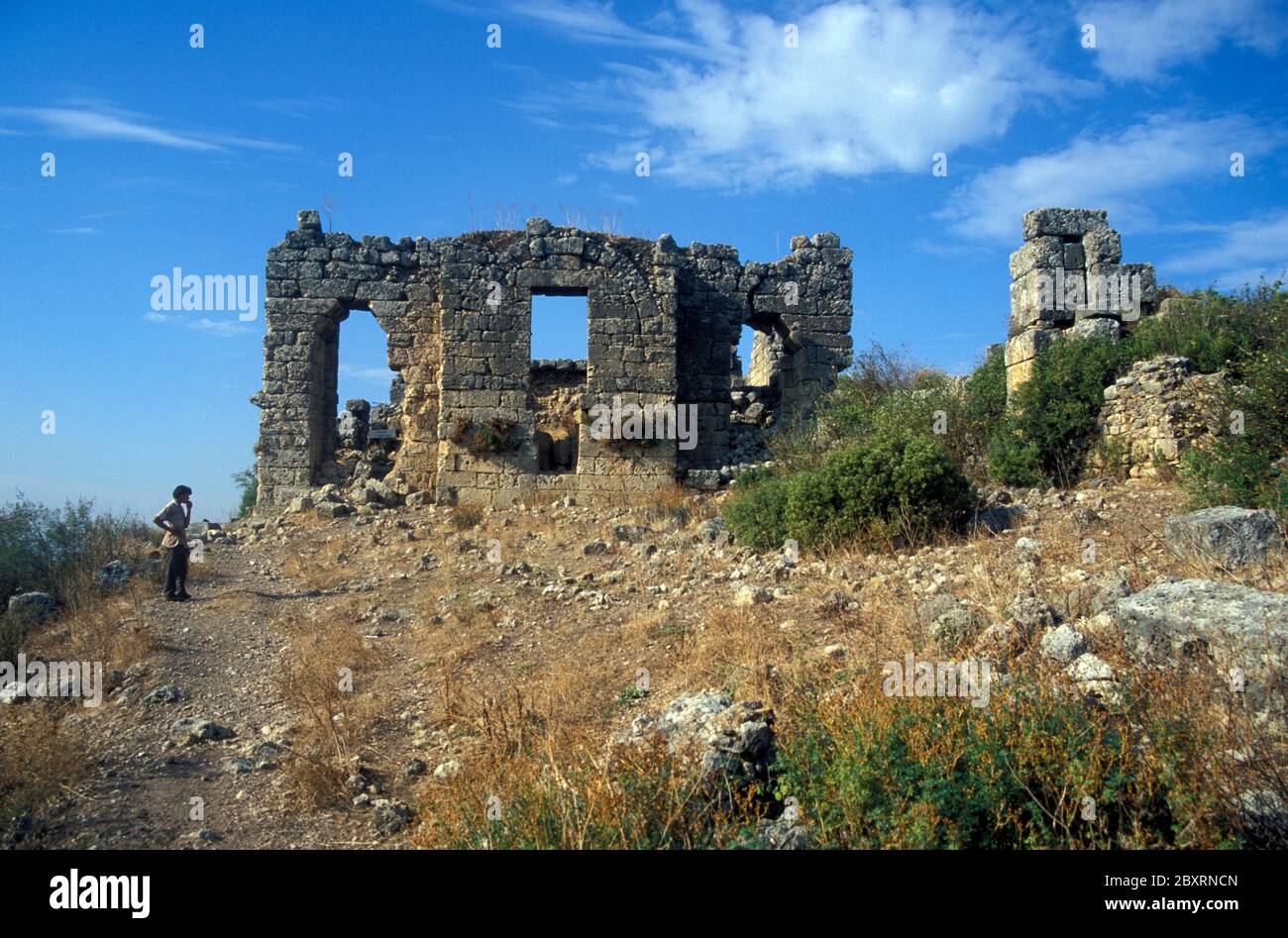 Ruinen der alten Festung in Sillyon, Türkei Stockfoto