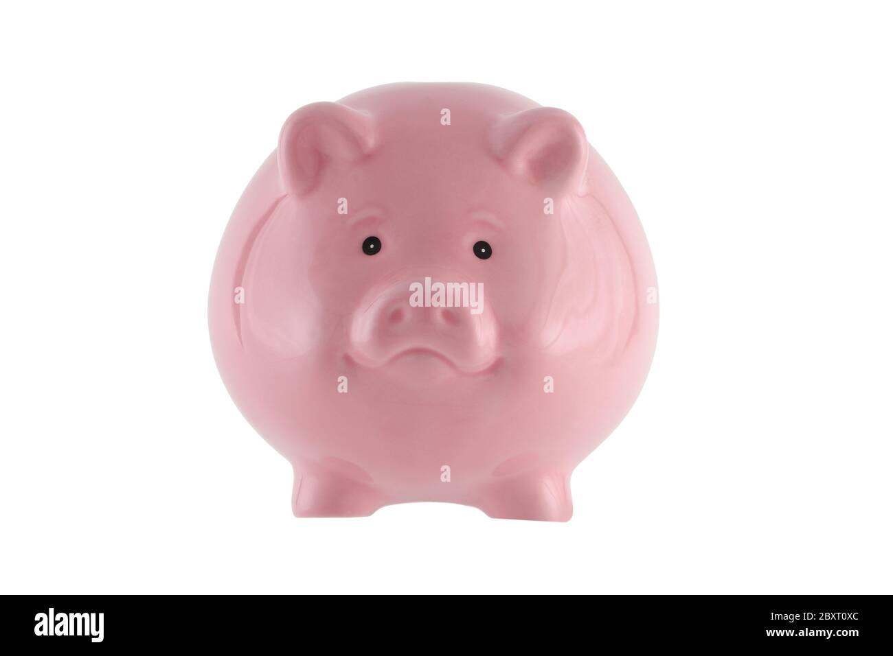 Pinkfarbene, piggy Bank, isoliert auf weiß mit Clipping-Pfad Stockfoto