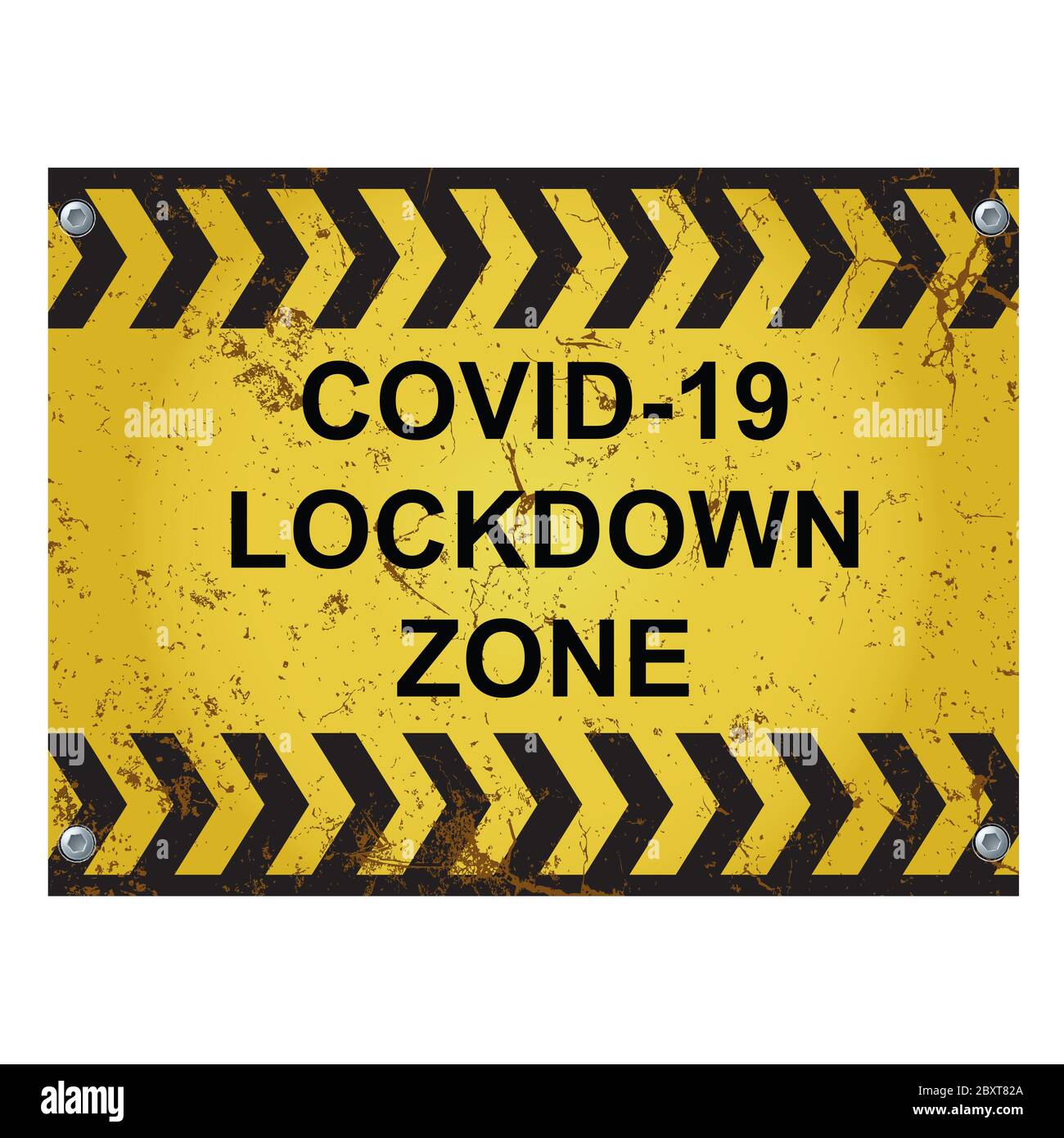 Warnung Virus Lockdown Zone, wie Regierungen verkünden lokale Maßnahmen zur Bekämpfung der Pandemie Hotspots Stockfoto