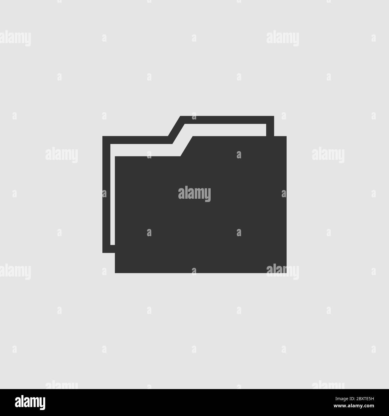 Ordnersymbol flach. Schwarzes Piktogramm auf grauem Hintergrund. Symbol für Vektorgrafik Stock Vektor