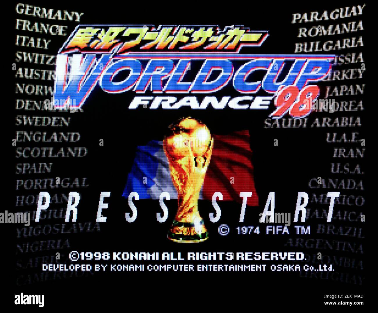 Jikkyou World Soccer World Cup France '98 - Nintendo 64 Videospiel - nur für redaktionelle Verwendung Stockfoto