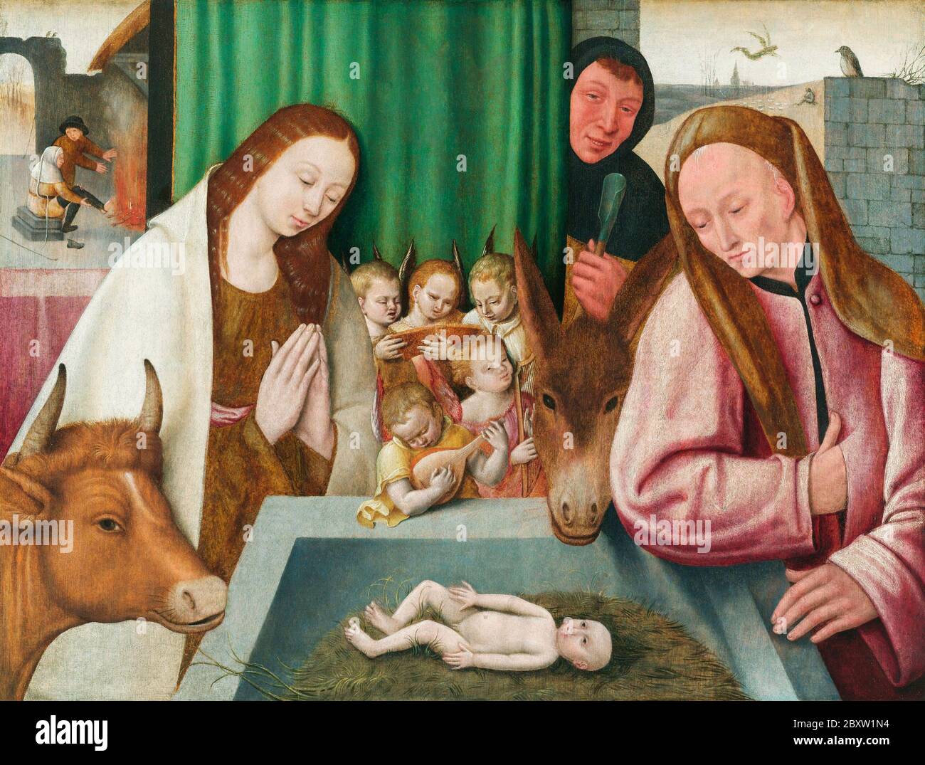 Geburt im Stil von Jheronimus Bosch (1550 - 1600) Stockfoto Geburt im Stil von Jheronimus Bosch (1550 - 1600) Stockfoto