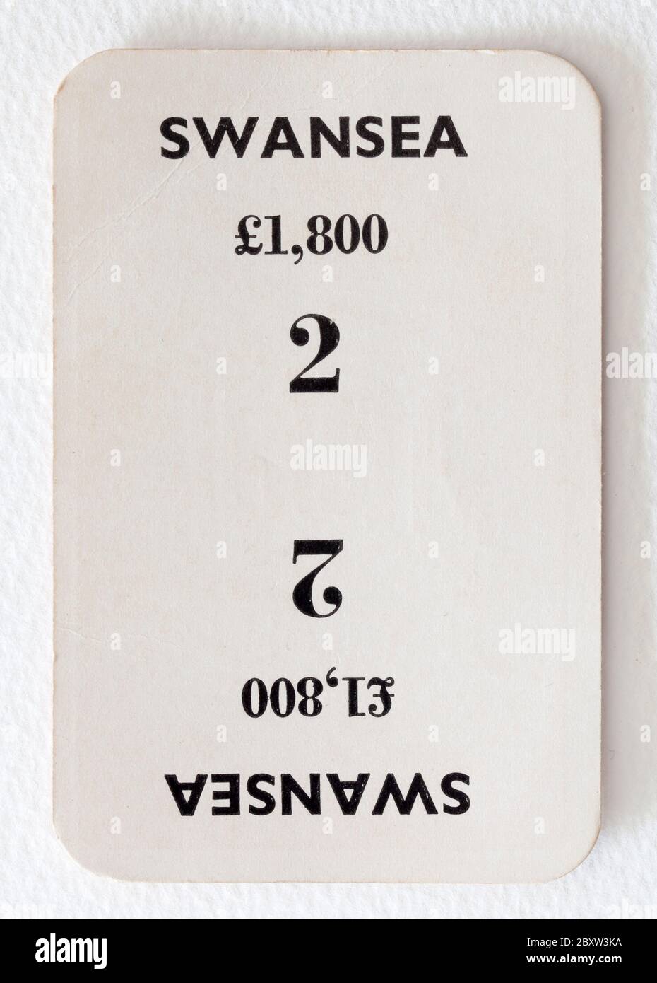 Swansea City FC Team spielt Karte von einem Vintage 'Wembley' Football Brettspiel Stockfoto