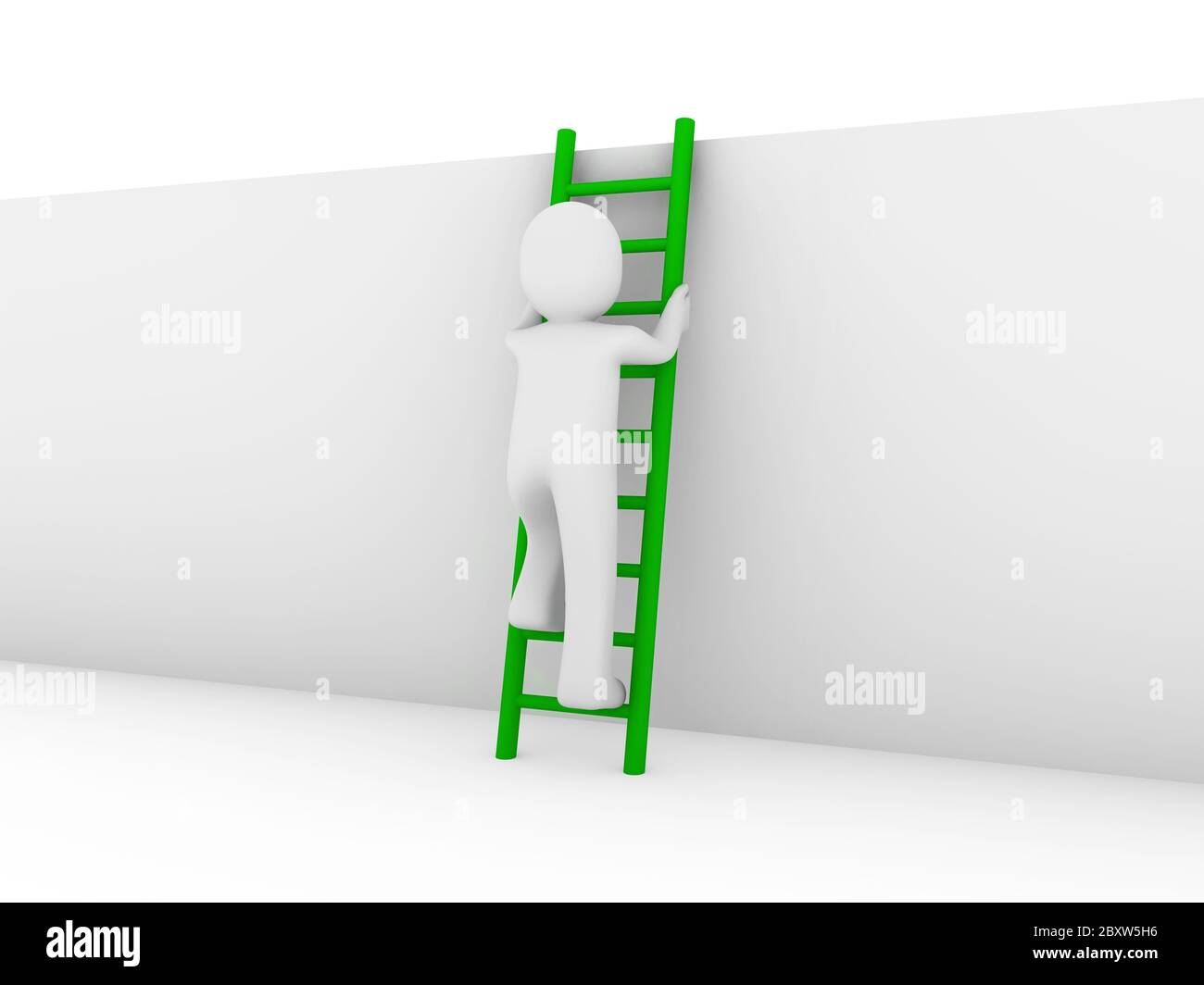 3D menschlichen Leiter grün Stockfoto