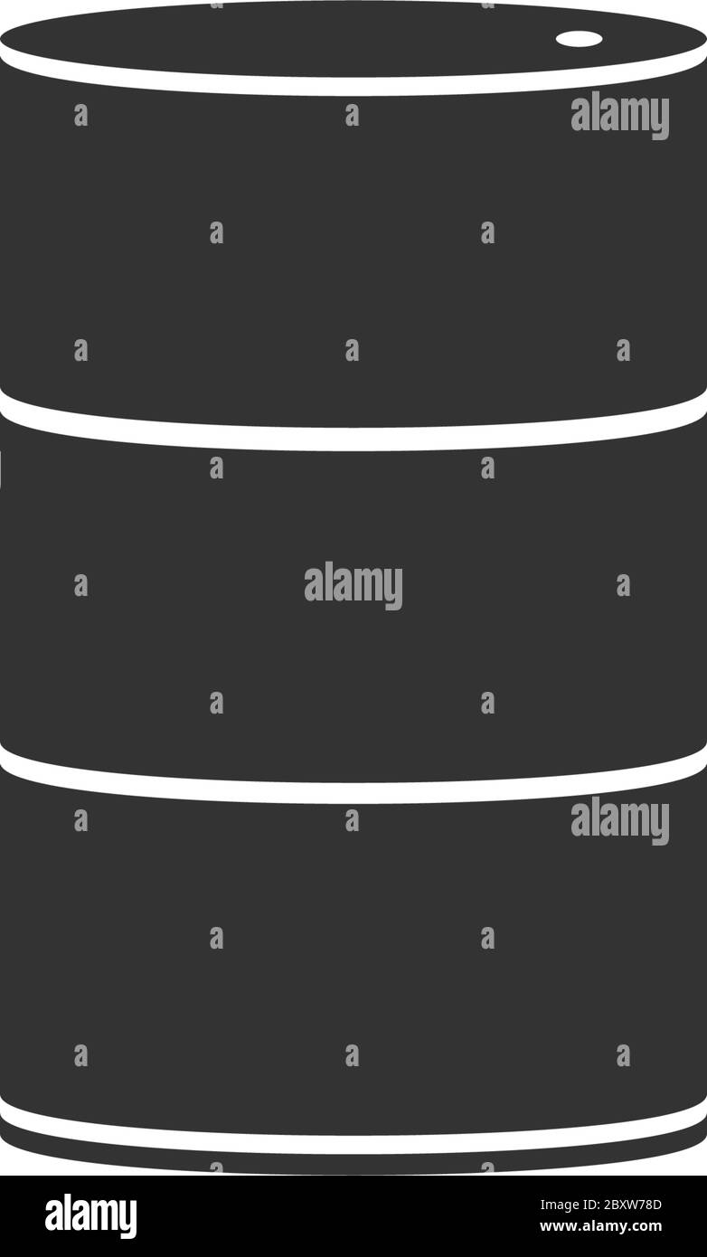 Barrel Öl. Schwarzes Symbol flach auf weißem Hintergrund Stock Vektor