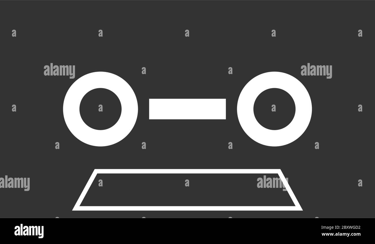 Kassette. Schwarzes Symbol flach auf weißem Hintergrund Stock Vektor
