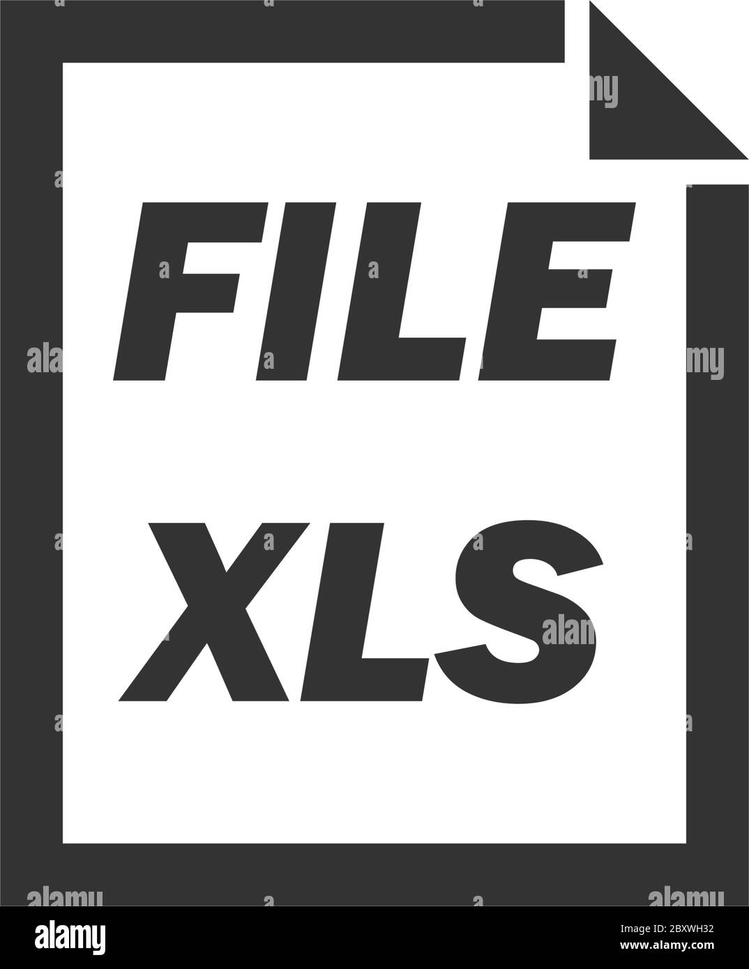 XLS-Datei. Schwarzes Symbol flach auf weißem Hintergrund Stock Vektor