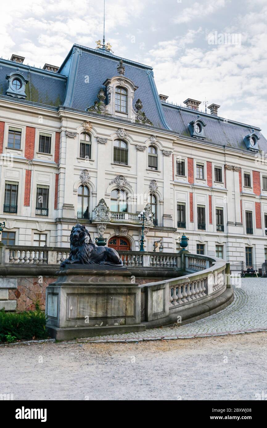 Pless Burg, eine klassizistische Palast in der Stadt Pszczyna in Süd-West-Polen. Stockfoto