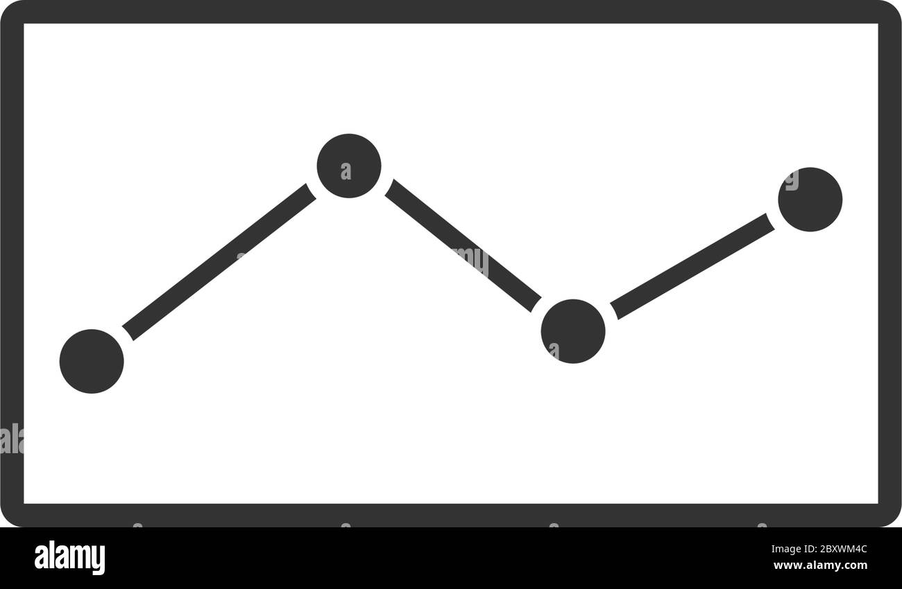 Grafik nach unten. Schwarzes Symbol flach auf weißem Hintergrund Stock Vektor