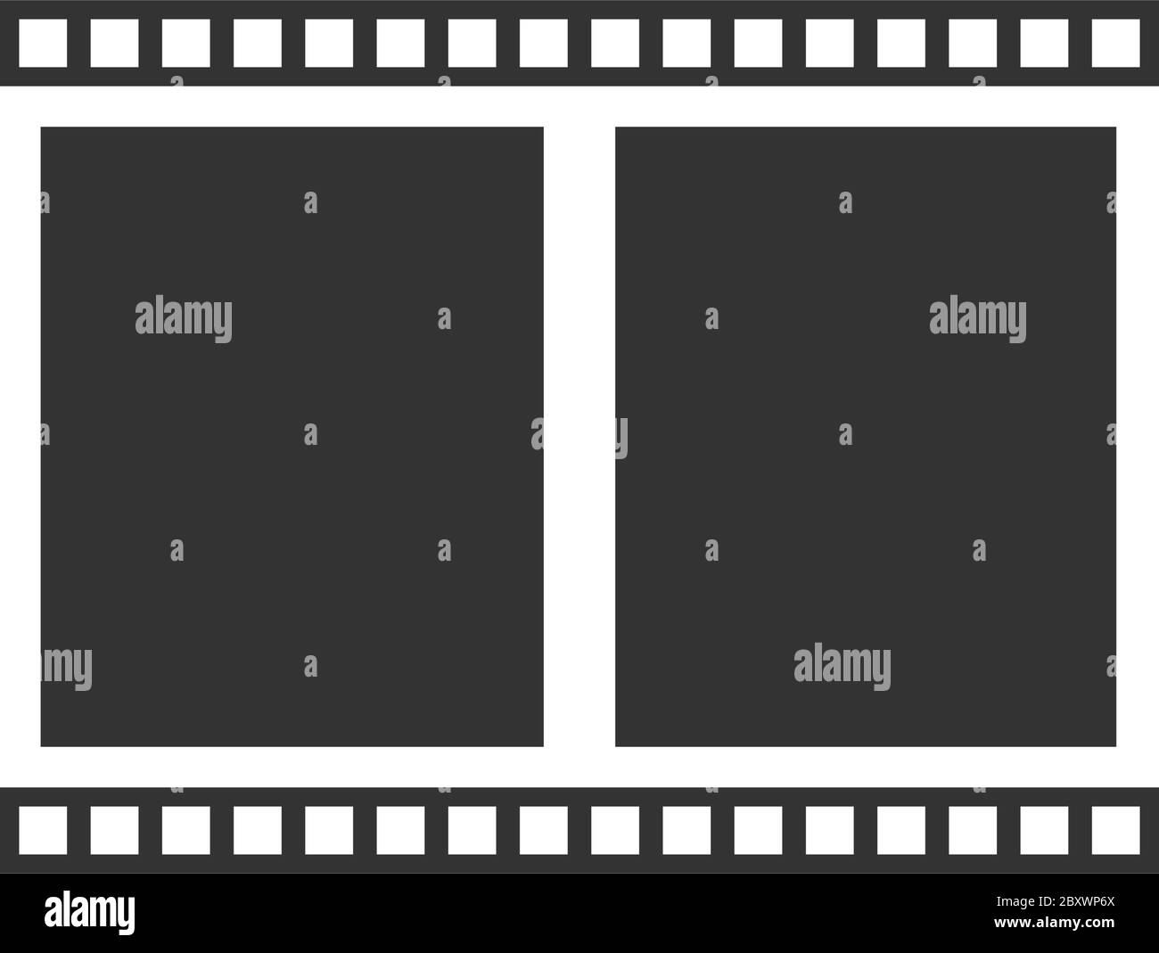 Filmrahmen. Schwarzes Symbol flach auf weißem Hintergrund Stock Vektor