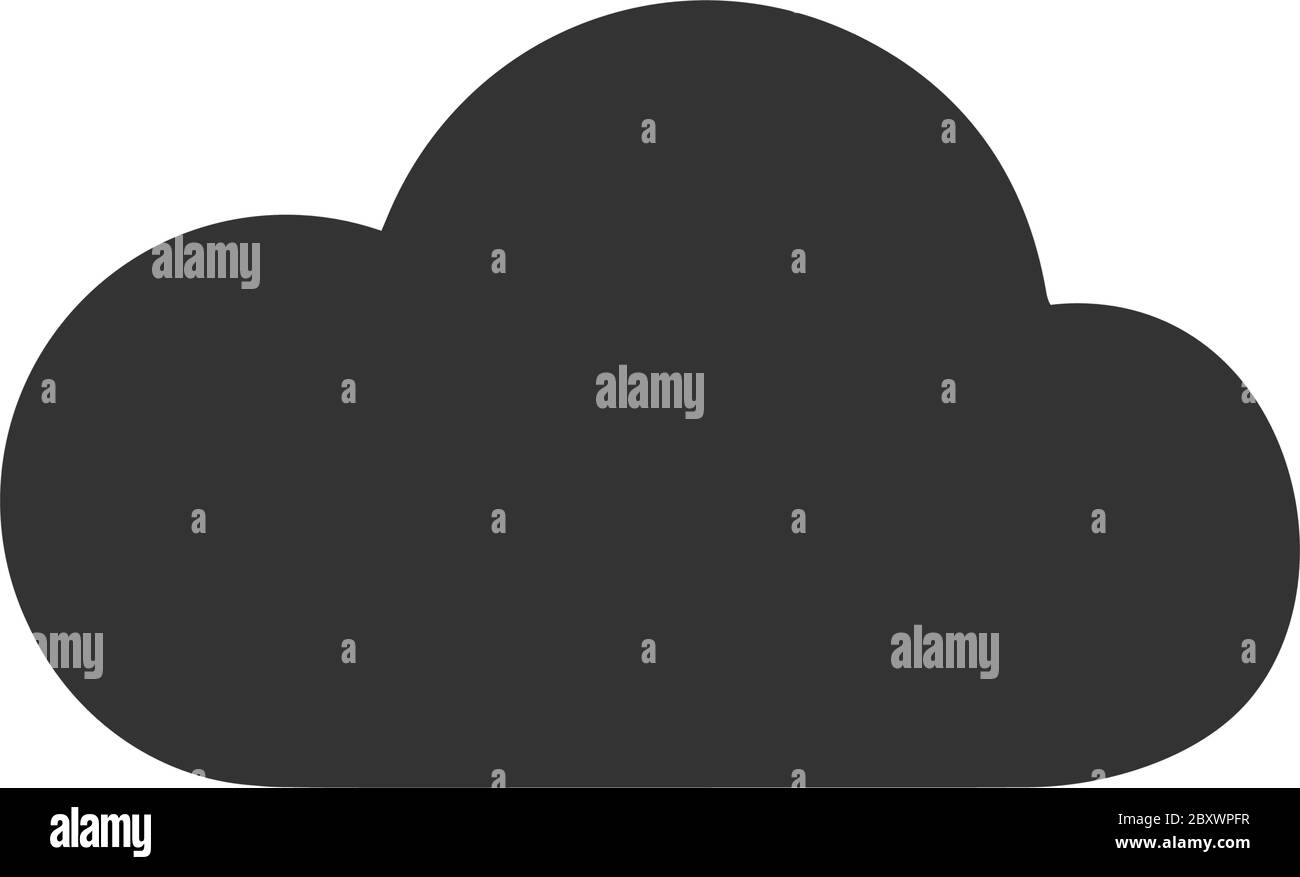 Cloud. Schwarzes Symbol flach auf weißem Hintergrund Stock Vektor