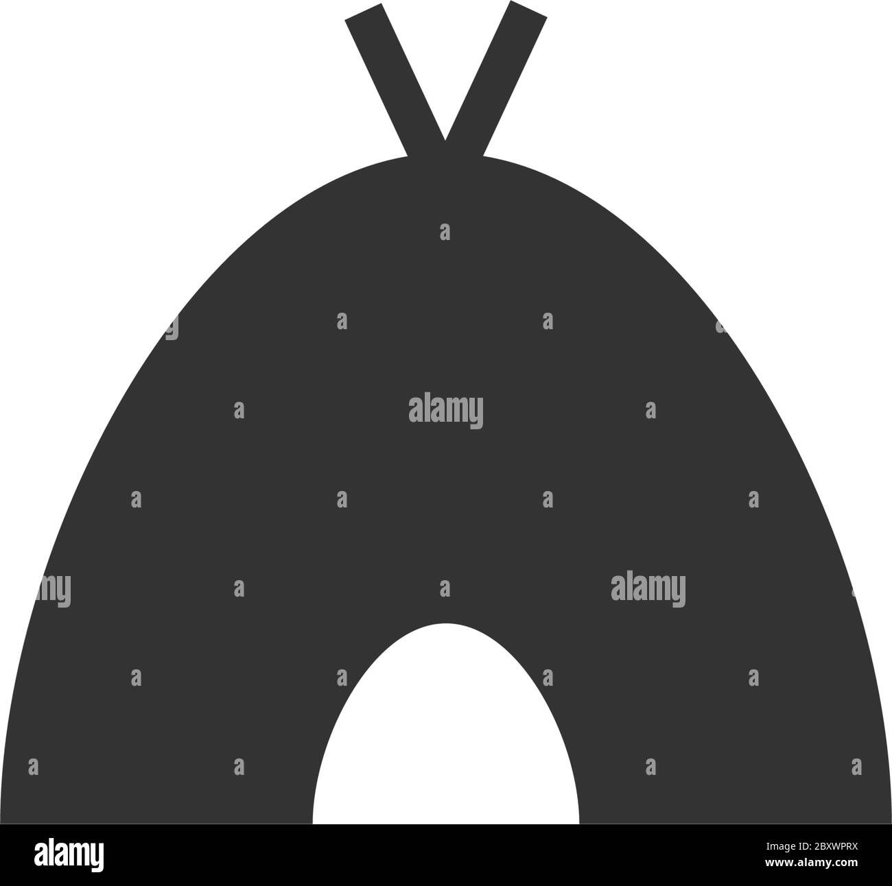Wigwam Schwarzes Symbol flach auf weißem Hintergrund Stock Vektor